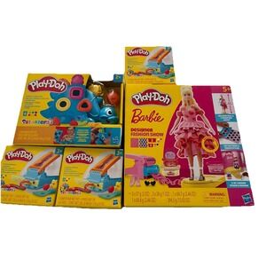Barbie Play-Doh Designer Fashion Show Playset Fun Factory Shape Color Dino New